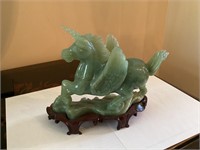 Carved jade unicorn, as is