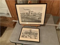 Upper Sandusky Courthouse Lithograph and Eagle