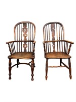 Pair of Antique Oak English Windsor Chairs