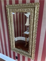 Beveled Mirror w/Gold Ornate Frame (glass 17.5" x