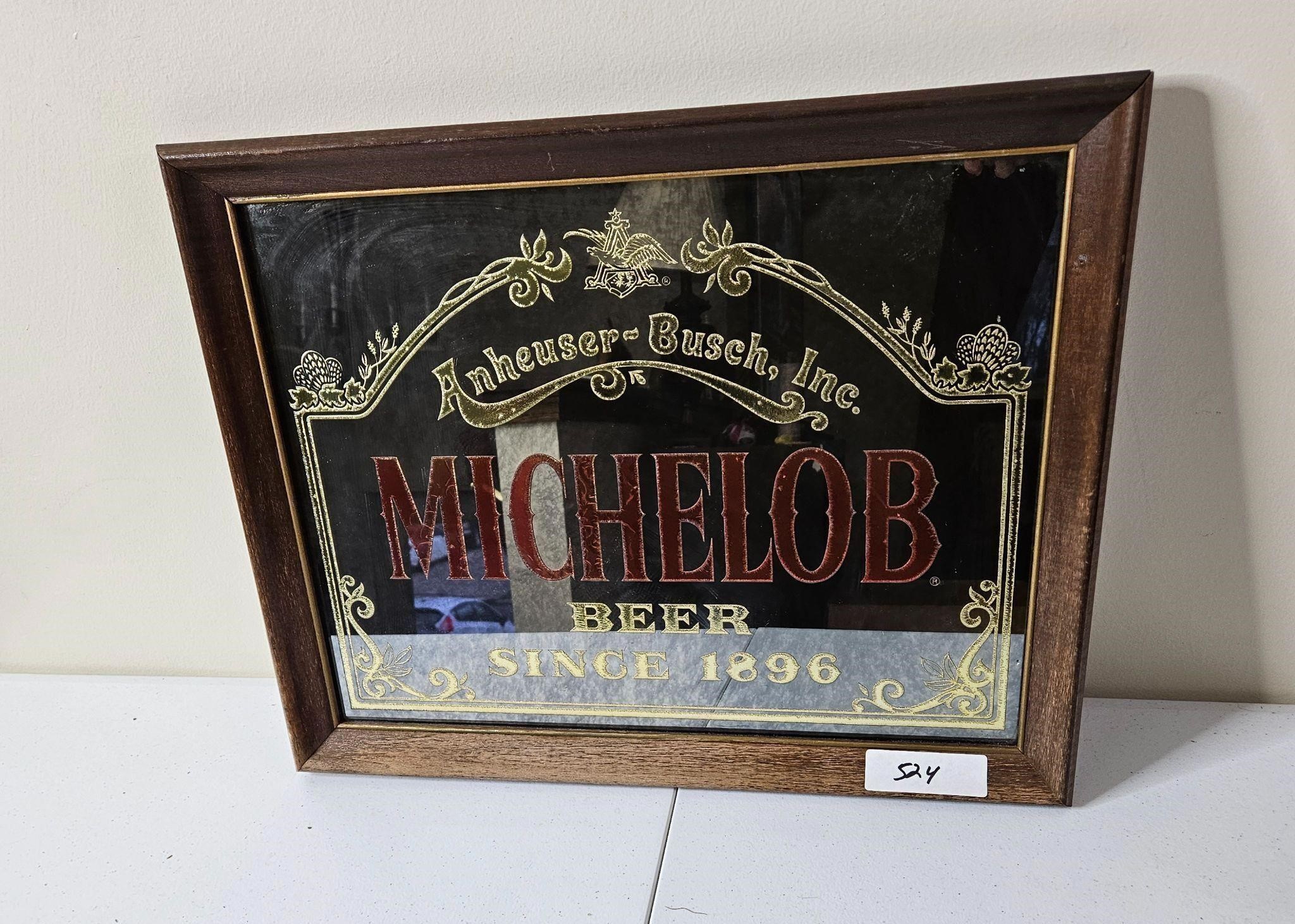 Anheuser Busch Michelob Beer 18"x13" Framed Mirror