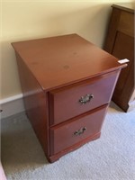 2 Drawer Wood Filing Cabinet Mahogony Stain