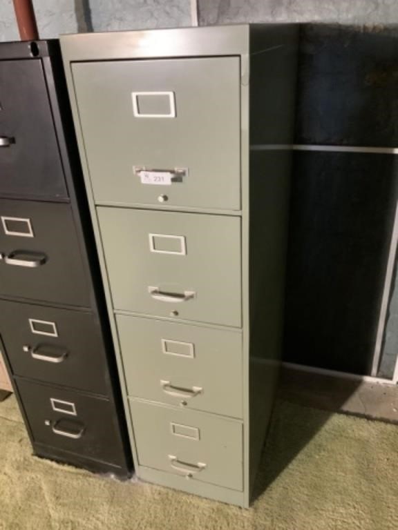 4 Drawer COLE Metal Filing Cabinet-Green/letter