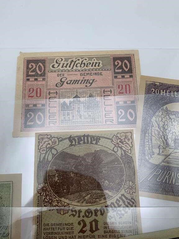 6 1920s German Notgeld Banknotes