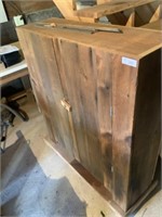 Rough Sawn Pine Wood Cabinet 44" x 14" x 48"