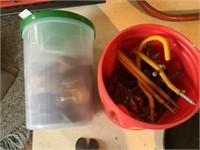 2 Containers Knobs, Hooks, Hdwe Supplies