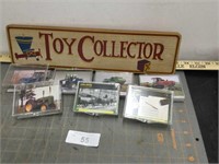 "Toy Collector" wall plaque & JD trading cards