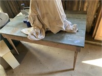 Wood Work Table, No Contents, 52x39x28.5