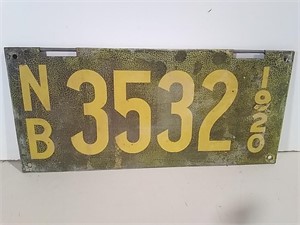 1920 New Brunswick License Plate