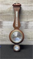 Vintage Wooden Barometer 21" High