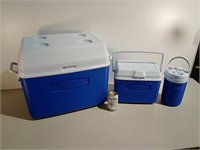 Three Rubbermaid Coolers