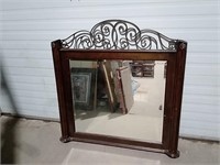 Metal & Wood Framed Mirror 41.5x43.5"