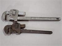 Two Pipe Wrenches 18" & 14"