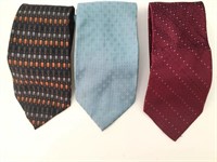 3 Silk Necktie Tie CLAIBORNE BILL ROBINSON 100%