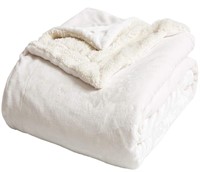 Sherpa Fleece Bed Blanket Queen Size