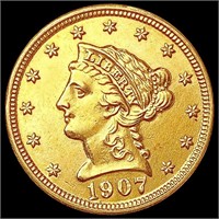 1907 $2.50 Gold Quarter Eagle CLOSELY