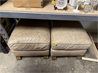 2PC MATCHED OTTOMANS / LEATHER