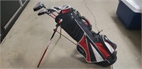 Assorted Child's Golf Clubs & Bag