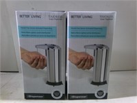 Two automatic soap dispensers