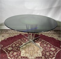 Retro Glass Top Dining Table