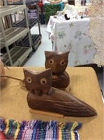 Pair of wood carved animals