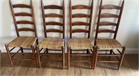 4 Wooden Ladder Back Chairs