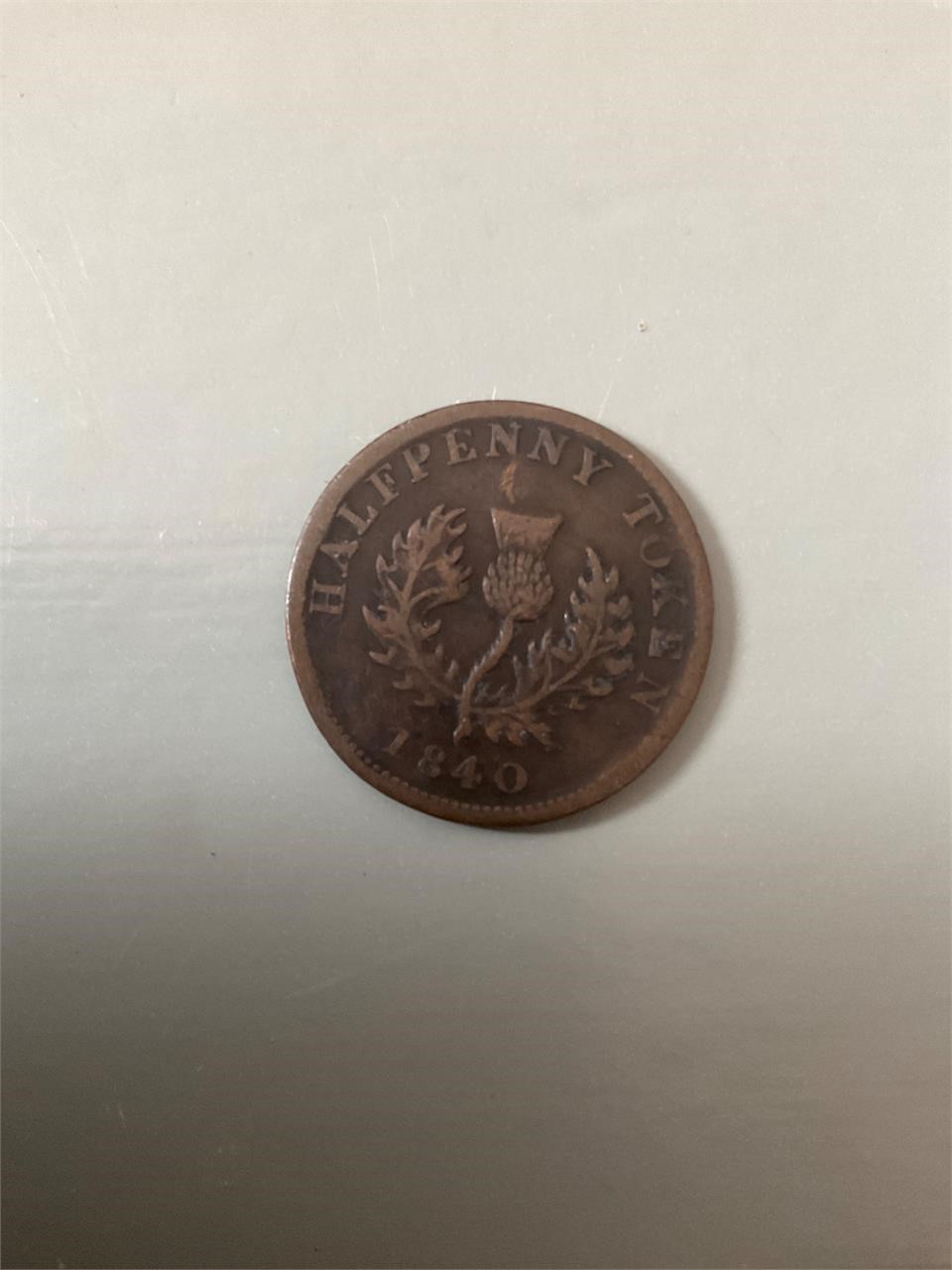 1840 Nova Scotia half penny rare condition