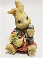 Easter Decoration Bunny Figurine Cute with Duck