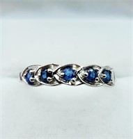 STERLING SILVER NATURAL BLUE SAPPHIRE (0.25CT)