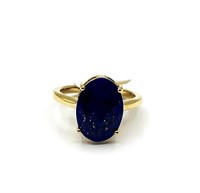 STERLING SILVER GOLD PLATED NATURAL LAPIS (5CT)