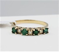 10KT YELLOW AND WHITE GOLD NATURAL EMERALD