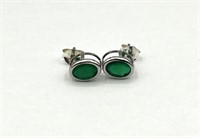 STERLING SILVER NATURAL GREEN ONYX (1.6CT)