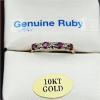 10KT YELLOW AND WHITE GOLD NATURAL ENHANCED RUBY
