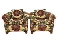 Pair of Floral Upholstery Arm Chairs
