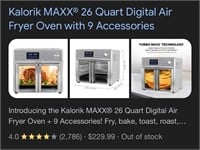 Kalorik MAXX® 26 Quart Digital Air Fryer Oven