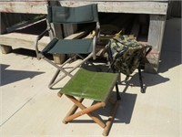Lot of Camp Chairs, Stools