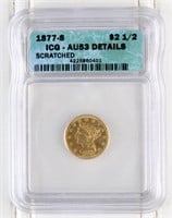 1877-S $2 1/2 Dollar Gold Coin ICG AU53