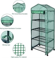 4 TIER GREENHOUSE WITH WHEELS &PE COVER