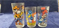 (3) Vintage Pepsi Cartoon Collector Glasses