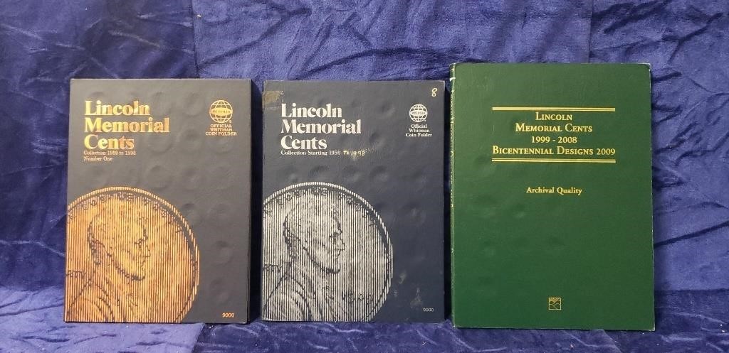 (3) Lincoln Memorial Cent Books (2 Books