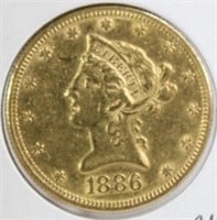 1886-S $10 Gold Coin MS 60