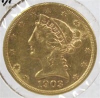 1903-S $5 Gold Coin