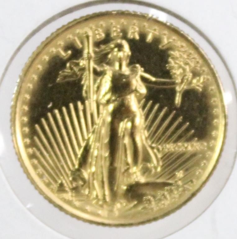1990 1/10th Ounce Gold Bulion $5 Coin