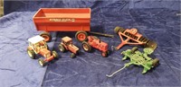 Tray Of Assorted Toy Farm Tractors & Equipment