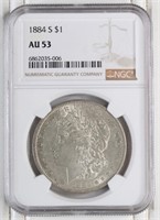 1884-S Morgan Silver Dollar NGC AU 53