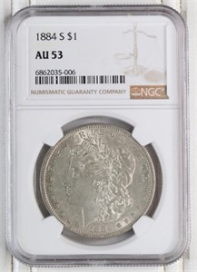 1884-S Morgan Silver Dollar NGC AU 53