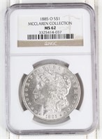 1885-O Morgan Silver Dollar NGC MS 62