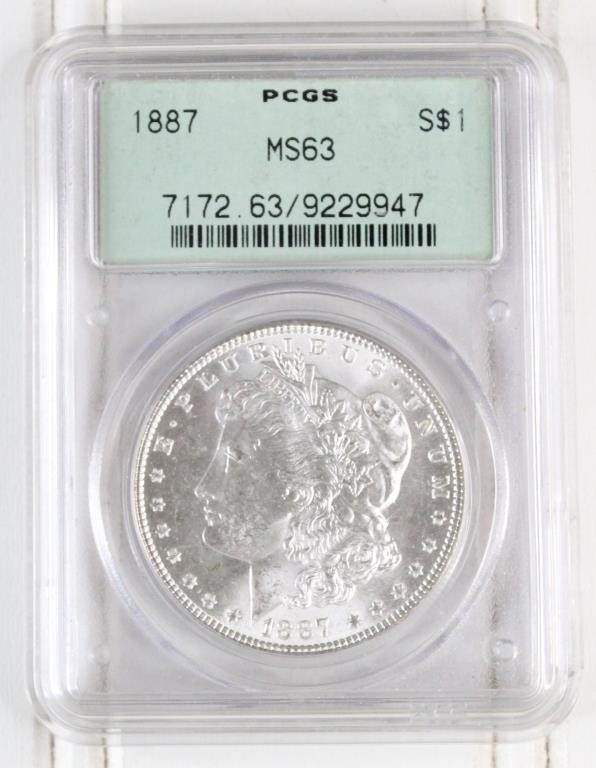 1887-P Morgan Silver Dollar PCGS MS 63