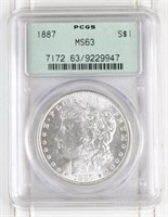 1887-P Morgan Silver Dollar PCGS MS 63