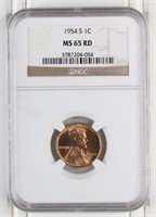 1954-S Lincoln Cent NGC MS 65 RD
